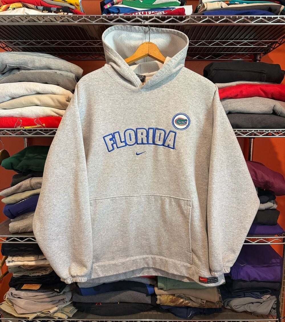 Vintage Nike Team Florida Gators Hoodie Mens XL Grey College Spellout